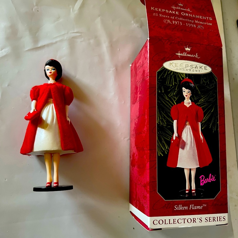 Vintage Silken Flame Barbie Doll Ornament Hallmark Ornament Vintage you Barbie